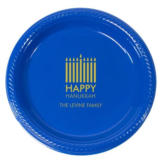 Modern Menorah Hanukkah Plastic Plates